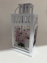 Load image into Gallery viewer, Large White Lantern with pink and purple flowers