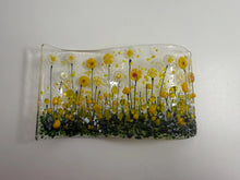 Load image into Gallery viewer, Handcrafted Pretty Fused Glass Yellow and White Flower wave