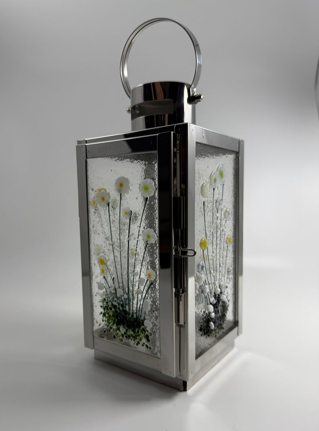Small Silver White Daisy Lantern