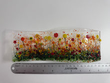 Load image into Gallery viewer, Red, Yellow and Orange Fused Glass Flower wave Freestanding
