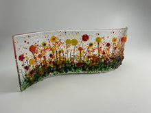 Load image into Gallery viewer, Red, Yellow and Orange Fused Glass Flower wave Freestanding
