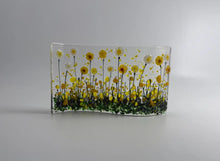 Load image into Gallery viewer, Handcrafted Pretty Fused Glass Yellow and White Flower wave
